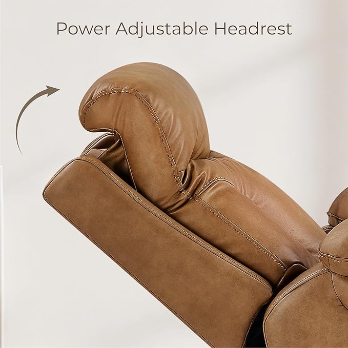 Power Recliner Chair Wall Hugger Recliner with Adjustable Headrest and Footrest Dual Motor Electric Faux Leather Reclining Sofa with USB/Type-C Charging for RV Living Room Bedroom
