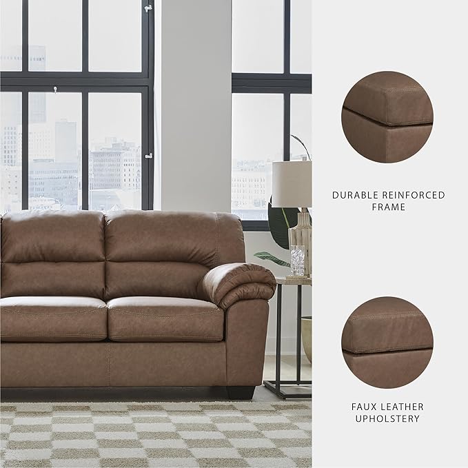 Signature Design by Ashley Walker Point Contemporary Sofa with Removable Cushion Light Brown