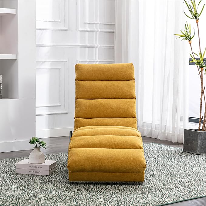 Electric Massage Chaise Lounge for Living Room Bedroom Linen Ergonomic Recliner Chair with Remote Control 5 Modes Massage
