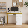 White Computer Desk Corner Desks Gaming Desk PC Table for Home Office Dorm Sturdy Writing Workstation Office Desk Home Office Desks with Cabinet for Small Space Study Writing Table PC Desks