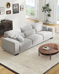 Pipishell 3 Seater Couch Sofas for Living Room with Deep Seats and Wide Armrests 89 Comfy 3 Seater Sofa Supportive with Thickened Cushion Cotton-Linen Couches Removable &amp Washable Covers Gr