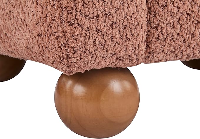 Christopher Knight Home Lindy Wingback Accent Chair Upholstered Armchair with Rounded Wooden Legs Curved Backrest Single Sofa Soft Cushion Seating Comfy Lounge Chair for Living Room Dusty Coral