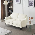 VINGLI Loveseat Mid-Century Modern Loveseat Sofa Couch 53 Wide 2 Seater Sofa Couch Love Seat with Scooped Armrest for Small Spaces Living Room Dorm Bedroom Apartment (Creamy White)