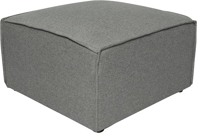 Flash Furniture Bridgetown Fabric Ottoman Module for Sectional Sofa Customizable Modular Couch Ottoman Dark Gray