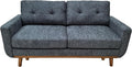 67.7 Loveseat Couch Midcentury Modern Sofa with Upholstered Tufted Back &amp Solid Wood Legs Mini Couch for Bedroom Office Apartment Easy Assembly Blue Gray