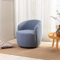 Swivel Barrel Chair Modern Teddy Fabric Swivel Accent Armchair Comfy Round Club Chairs Sofa Arm Chair for Living Room Bedroom Reading Room Apartment Hotel Office Nursery Lounge（Light Blue）