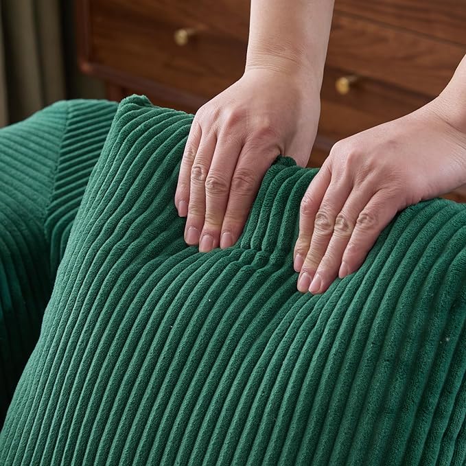 Convertible Couch Sofa Bed Foldable Floor Sleeper | Modern Fold Out Couch | Removable Backrest &amp Armrests | No Assembly Compression Sofa Sleeper for Living Room Bedroom | Corduroy Fabric Green