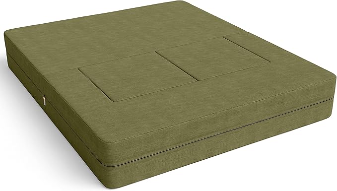 Jaxx Zipline Convertible Sleeper Loveseat &amp Ottomans/Queen-Size Bed Moss