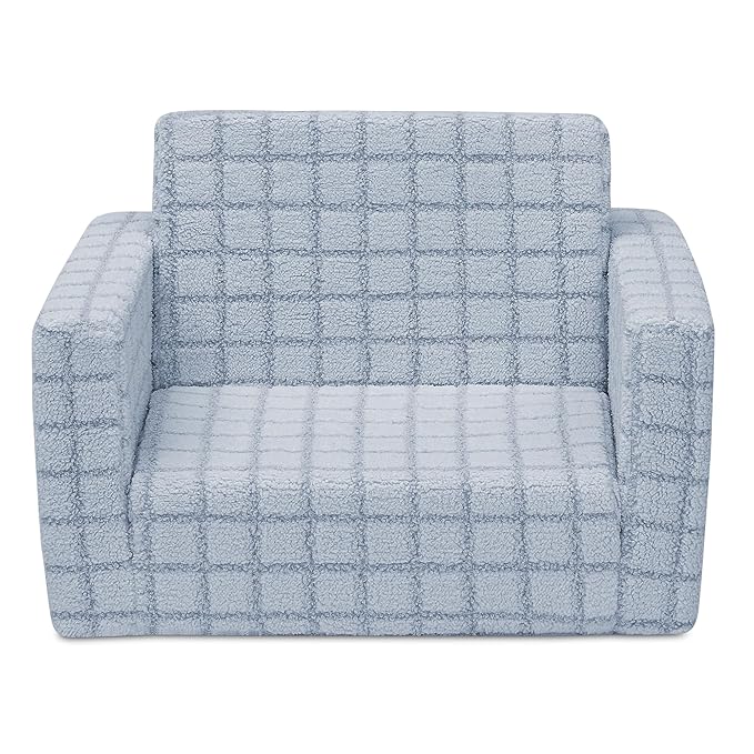 Delta Children Checkered Cozee Flip-Out Chair Blue