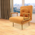 Sleep Chair Bed Convertible Sleeper Chairs for Adults 5-Position Recliner &amp 286lbs Capacity Orange Folding Sofa Bed with Adjustable Backrest &amp Pillow for Small Space Office