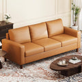 GarveeHome Leather Sofa 83 in Mid-Century Modern Couch 3 Seater Sofa with Armrests and Comfy Cushions Deep Seat Sofas for Living Room Bedroom Office