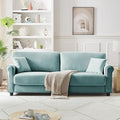 83 Sofa CouchSmall Modern LoveseatLove Seat with 2 SeaterVelvet Loveseat SofaSmall Couch for Living RoomBedroomOffice (Light-Blue)