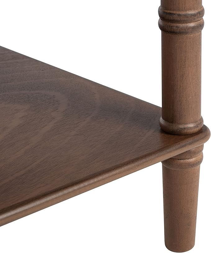 SAFAVIEH Home Collection – Henric 1-Drawer Computer Desk with 2 Shelves Brown Home Office Writing Table 45 Wide (DSK5712B)