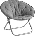 Urban Lifestyle Oversized Urban Comfort Microsuede Saucer Chair Adult Lounge Seating Soft Plush Accent Furniture Living Room Relaxation Lightweight Portable Grey