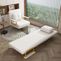 Folding Sofa Bed 5-in-1 Convertible Chair - 5-Position Adjustable Backrest with Pillow Space-Saving Sleeper for Living Room Bedroom &amp Office (White)