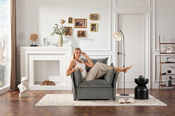 Modern Style Chenille Oversized Armchair Accent Chair Single Sofa Lounge Chair for Living Room Bedroom