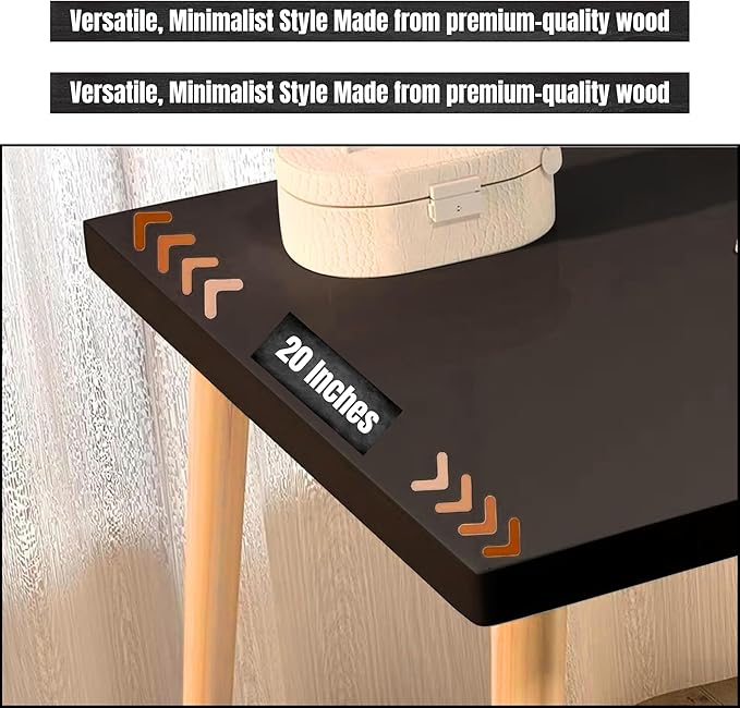 Modern Black Wooden Computer Table 40 L x 20 W x 30 H inches – Durable and Stylish Desk for Home Office Bedroom or Study