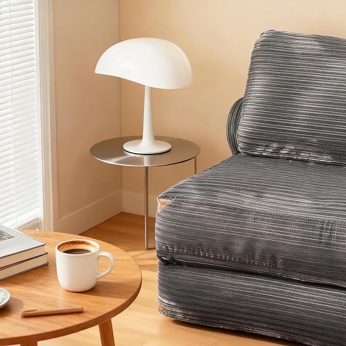 75'' Foldable Sofa BedConvertible Folding Sleeper Chair BedGrey Foldable Single Sofa Foam Filling Couch with Pillow Comfy Corduroy Lazy Floor Sofa for Small Room Bedroom Apartment