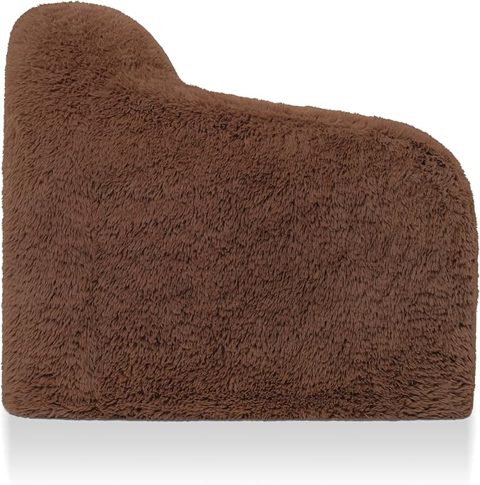 Furniture of America Fexon Modern Upholstered 1-Seater Foam Sofa Chair with Curved Arm Compressed Couch in a Box No Assembly Required for Living Room Home Theater and Office Cedar Brown