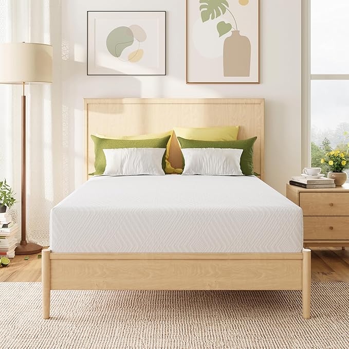 MLILY Full Mattress in a Box 10 inch Mattresses for Platform Bed Double Size Daybed Bunk Green Tea Memory Foam Medium Firm
