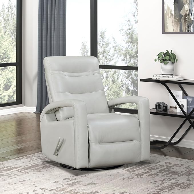 Lexicon Swivel Glider Recliner Chair Living Room Reclining Sofa Chair Home Theater Seating Manual Recliner Sofa Chair with Lever for Living Room/Office/Apartment Smoke