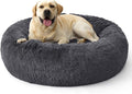 Bedsure Calming Dog Bed for Extra Large Dogs - 45in Donut Washable Large Pet Bed Anti-Slip ＆Removable Cover420GSM Round Anti-Anxiety Fluffy Plush Faux Fur Fits up to 100lbs PetsPlus Version