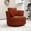 Mlmh &amp Kngwa Oversized Swivel Chair 40 inch Round Swivel Accent Chair with 3 Pillows Modern Barrel Chairs for Living Room Cozy Chenille Chairs for Reading Nook Bedroom Terracotta