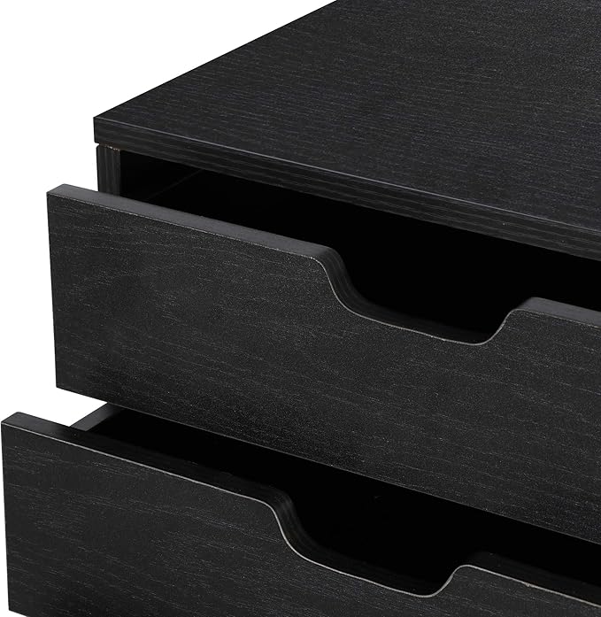 Nouva 5-Drawer File Cabinet - Vertical Mobile Filing Cabinet w/WheelsUnder Beside Desk Chest Storage Printer Stand for Home OfficeBlack