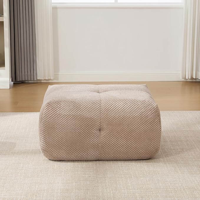 Folding Sofa Bed Convertible Floor Sleeper Chair Comfy Futon Floor Couch 2 in 1 Pull Out Single Boneless Sofa for Living Room Bedroom Removable Ottoman No AssembleTaupe