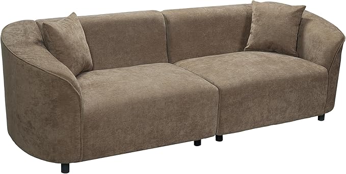 Christopher Knight Home Sabbo 87.50 Modern Sofa Couch Wooden Home Sofa Living Room Oversized Cloud Couch for Bedroom Home Office Brown