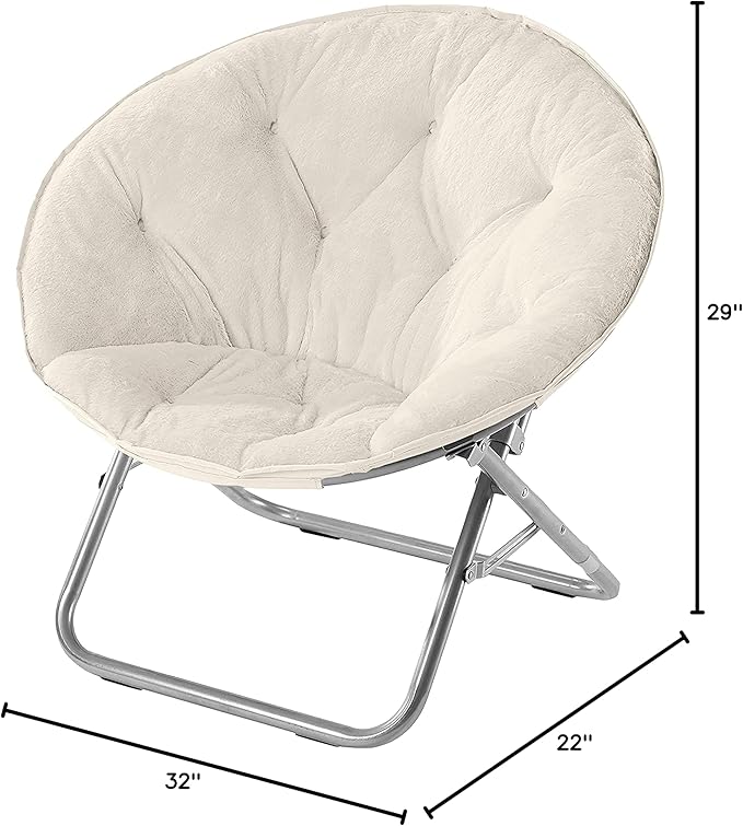 Urban Lifestyle Faux Fur Saucer Chair White