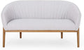 Great Deal Furniture Noble House Galena Mid-Century Fabric Loveseat in Mity Gray