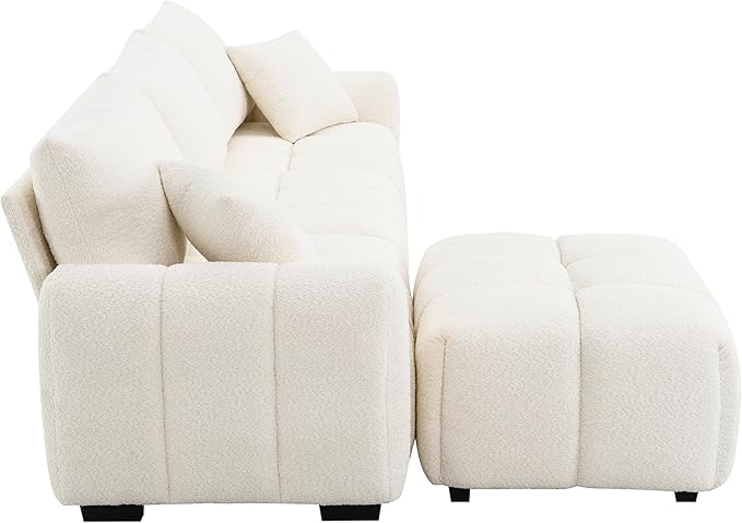 Oversized Modular Sectional SofaGifts for Women MenL Shaped Sectional Couches for Apartment110 inch 4 Seat Modular Couch with Movable OttomanBoucleCream