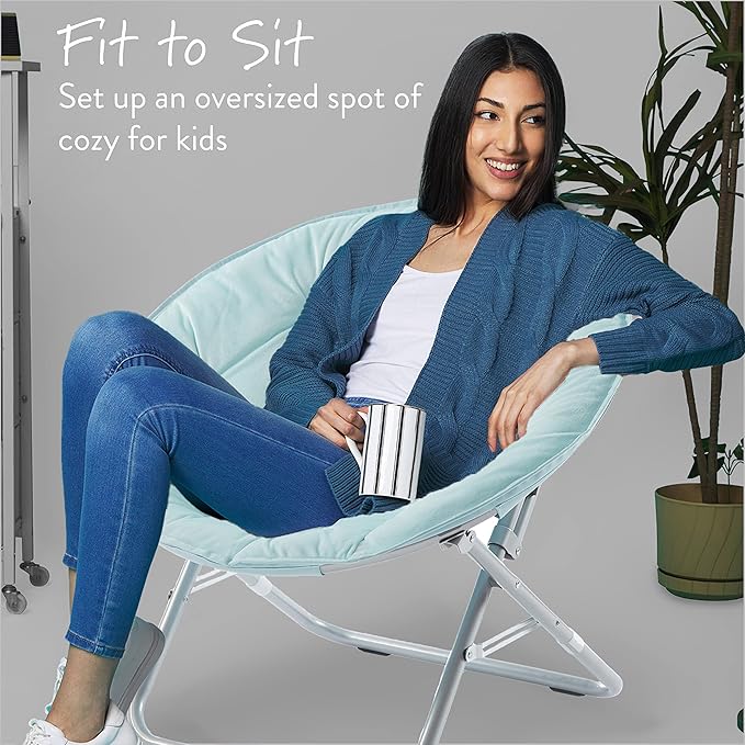 Urban Lifestyle Micromink Saucer Chair Light Blue Mint