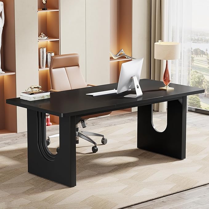 Tribesigns Modern Executive Desk 70.9 Large Office Computer Desk Conference Table Meeting Room Table Simple Workstation Business Furniture for Home Office