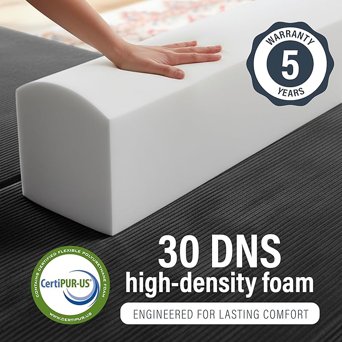 TUFT&ampFINCH 82 Folding Convertible Sofa Bed – 5 in 1 Modular Corduroy Boneless Couch for Living Room Pet-Friendly Cloud Couch Removable Washable Covers CertiPUR US Foam - Black
