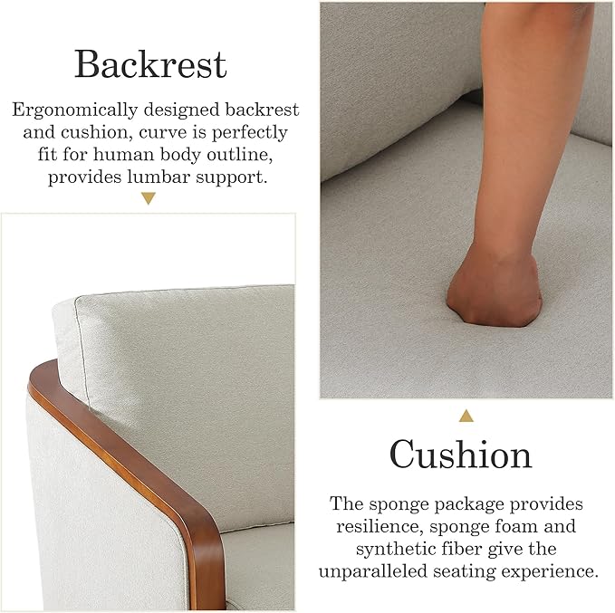 Swivel Barrel Accent Chair Mid Century Modern Arm Chair for Living Room Bedroom Comfy Club Reading Lounge Sofa Corner Chairs for Adults(Chenille Beige Brown Set of 1)