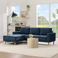 Tbfit 84 L-Shaped Sectional Sofa Comfy Upholstered Couch with Chaise Modern Fabric Living Room Furniture for Home Office Blue