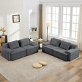 KIGOTY Modular Sectional Sofa 4 PCS Comfy Cloud Sectional Couch with Deep Seat Corner Sofas Modern Boneless Couch for Living Room No Assembly RequiredGrey