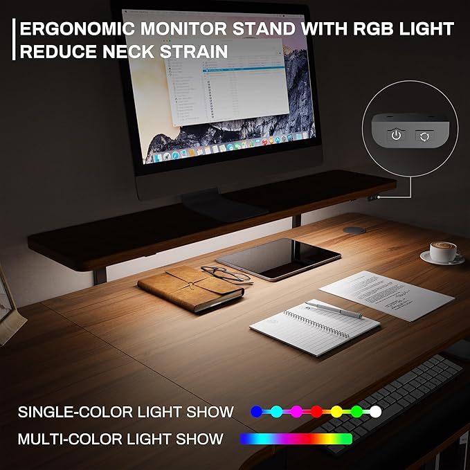 EUREKA ERGONOMIC Standing Desk Electric Adjustable Height (61x43) Computer Desk with Keyboard Tray Sit Stand Desk L Shaped Desk for Work/Home OfficeDual MotorMemory Presets2 USB/RGBWalnut/Right