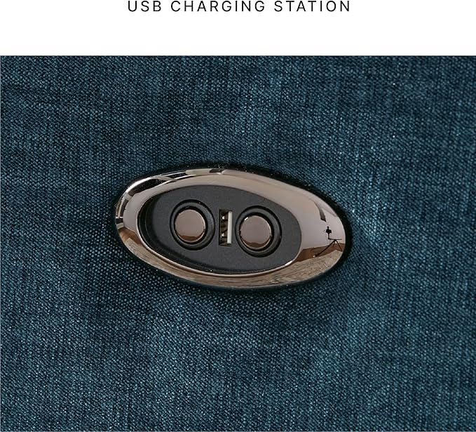 Signature Design by Ashley McBurg Contemporary Swivel Power Recliner with USB Charging Blue