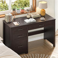 Vabches Farmhouse 47 Executive Desk with File Drawer Wood Computer Desk with 3 Storage Drawers Workstation for Home Office Writing StudyEspresso