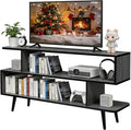 Lightdot TV Stand for TVs up to 45'' Modern Entertainment Center with 3 Open Storage Large Capacity for CollectionMedia Console Table for Living Room/Entrance/Sofa CabinetEasy Assembly-Grey Oak
