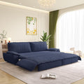 73.2‘’ Queen Size Sofa Bed Corduroy Loveseat 3-in-1 Convertible Sleeper Sofa Couch Love Seat Pull Out Sofabed Space Saving Blue