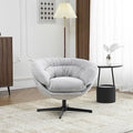 Christopher Knight Home 360° Swivel Club ChairChenille Upholstered Accent Chair with Removable Cushion Round Office Chair with Black Metal BaseGray