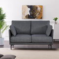 53 Loveseat Sofa Small Couch Fabric Upholstered 2-Seat Sofa with USB Port for Small Place Apartment Living RoomOffice(Grey)