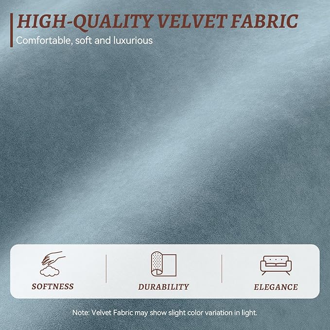 Loveseat Sofa Larger Couch Velvet Fabric with Storage Charging Ports Heightened Backrests Removable Cover Modern Comfy Couches Easy Assembly for Living Room 88 Inch Blue