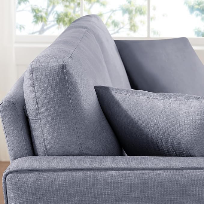 VANOMi Loveseat Couches for Living Room Modern Sofas &amp Couches with Cushion &amp 2 Pillow Comfy Linen Loveseat Sofa for Small Space Office Apartment Light Grey