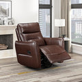 Lexicon Swivel Glider Reclining Chair Top Grain Leather Match Manual Recliner Comfy Nursery Glider Recliner Swivel Reclining Chair for Living Room/Office/Bedroom/Apartment Brown