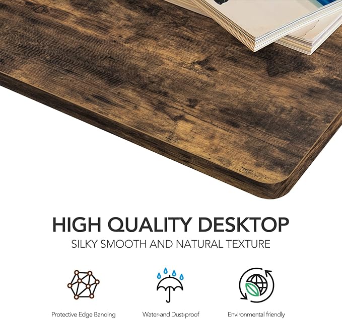 SANODESK Whole-Piece Particle Board Table Top for Standing Desk and Home Office Desk DIY 48x24x1 Inch Rustic Brown Desk Top